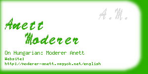 anett moderer business card